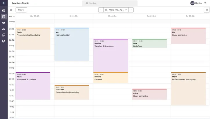 Bookily Terminplaner Wireframe